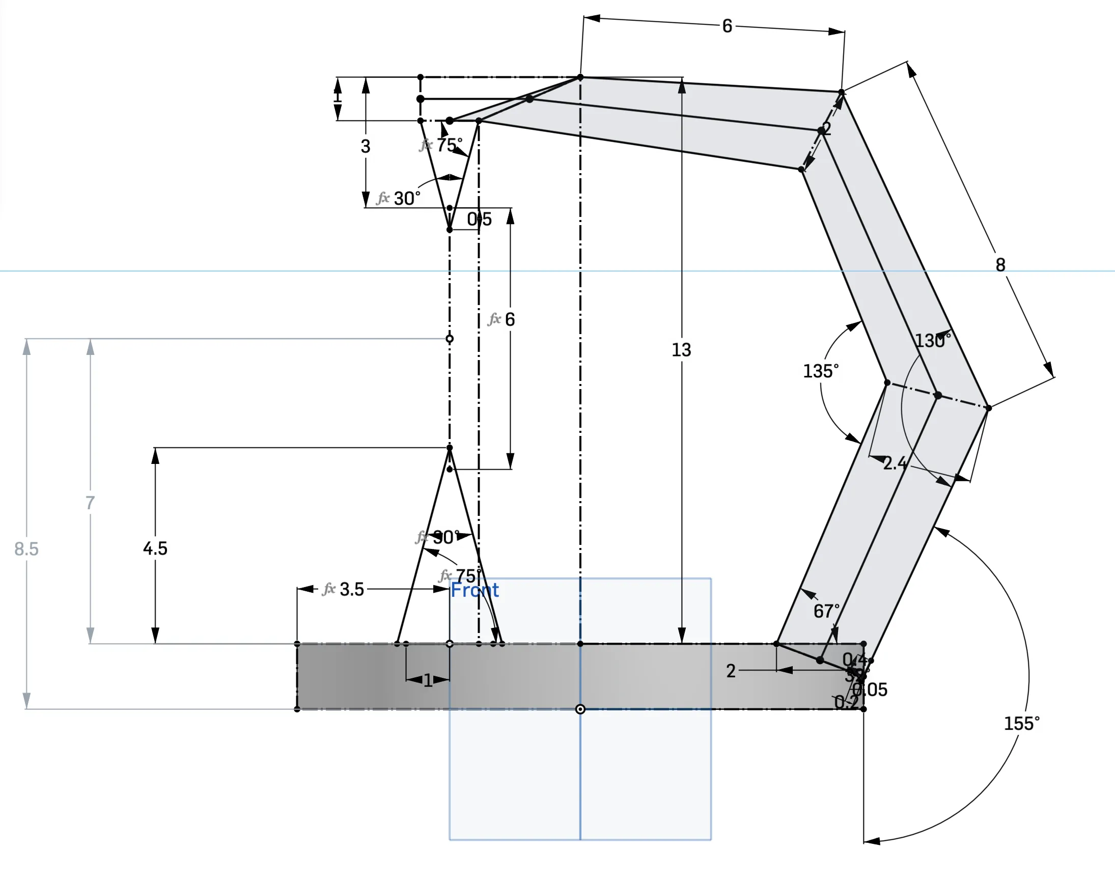Onshape layout sketch